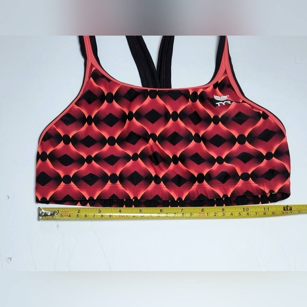 TYR Women's Red and Black Athletic Racerback Swim Top M - Picture 3 of 6